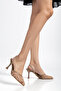 Women’s Evening Shoes with Lace and Pearl Details and Elastic Back - 3