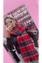 Women's Plaid Patterned Scarf Shawl 70X180 cm Red