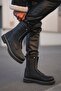 Yg027 Quebec Men's Sports Casual Zippered Leather Boots Cst - Black - 2