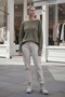 Khaki Boat Neck Long Sleeve Thessaloniki Knit Casual Oversized Knitwear Sweater 66 68 - 2