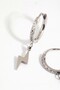 Perforated Lightning Model Zircon Stone Dangle Women's 316L Steel Earrings 1 Piece - 3