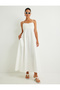 Linen Blend Long Dress Thin Straps Textured - 2