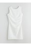 Kids Ecru Gathered Girls' Evening Dress - 5
