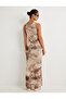 Long Pencil Dress Abstract Pattern Sleeveless Round Neck - 4