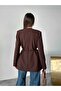 Leather Belted Blazer Jacket - 6