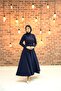 Esil Navy Blue Hijab Evening Dress - 4
