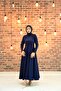 Esil Navy Blue Hijab Evening Dress - 2