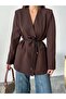 Leather Belted Blazer Jacket - 5