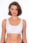 Women's Ribbed Knit Sports Bra |   White 5017
