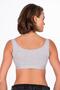 Women's Cotton Ribbed Knit Sports Bra |   Gray 5044 - 2