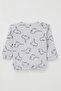 Baby Boy Pajama Set with Shoulder Patches, Cute Dinosaur Pattern, 4 Months-1 Year, Light Gray Melange - 4