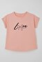 Girl's T-Shirt Love Themed Text Printed Silvery 9-14 Years Old, Salmon