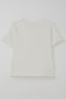 Girl's T-Shirt with Tulle Flower Embroidery, Beaded Accessories, Belt, Size 8-14 Years, Ecru - 5