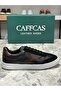 Genuine Leather Black Suede Brown Combination Handmade Sneaker Men's Shoes 03-Li̇a - 2