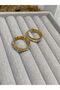 🌟   Stone Detailed Thick Tiny Hoop Earrings (Chunky Huggie) - 2
