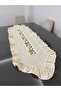 Cream Linen Cross Stitch Ruffled Runner (Cross Stitch Pattern May Vary) - 2