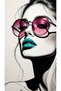 Artistic Colorful Woman Face Print Poster Contemporary Home Wall Decor – 40x60cm