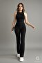 Women's Black High Waist Shaping / Sculpting Flared Leg Palazzo Pants - 2