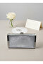 Silver Gray Lame Complete Metal Frame Evening Dress Bag Wedding Engagement Graduation - 5