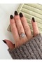 Silver Color Oval Shape Steel Ring - 3