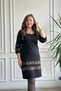 Cotton Dress with Flannel Detail on the Skirt and Sleeve - 3