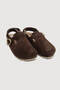 Nora Genuine Suede Fur Sabo Sandals Brown 31-35