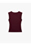 Slim Fit Boat Neck Lace Detail Sleeveless Blouse - 4
