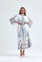 Atlas Fabric Floral Patterned Shirt Collar Button Detailed Yellow Dress (Belt Included)-4235