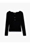 Long Sleeve Round Neck Accessory Window Detail Knitwear Sweater - 4