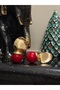 The Ball Red Gold Earrings - 2