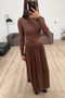 Brown Tie Waist Dress - 4988 - 2