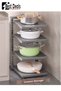Multi-Layer Adjustable Pot Storage Rack, Honeycomb Surface Non-Slip, Kitchen Floor-To-Ceiling Cookwa - 7
