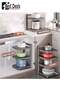 Multi-Layer Adjustable Pot Storage Rack, Honeycomb Surface Non-Slip, Kitchen Floor-To-Ceiling Cookwa - 6