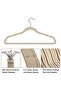 50 Pieces Of Flocking Non-Slip Hangers For Household Clothes Hanging, Beige - 5