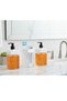 Transparent Acrylic 3-Piece Bathroom Set - Modern Square Design Soap Dish & Toothbrush Holder - 2