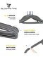 100-Piece Non-Slip Velvet Cloth Hanger Set Grey - 3