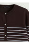 Crew Neck Striped Women's Knitwear Cardigan - 6