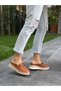 Tan Leather Orthopedic Buckle Women's Daily Slippers - 2