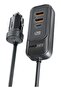 GearHub-120W Car Charger – 120W Dual USB-C PD & USB-A, 1.5m Backseat Hub (Black)