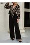 New Season Women's Casual and Stylish Style Double-Breasted Collared Belted Diver Top Imported Crepe Jumpsuit - 4