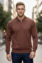 Slim Fit Polo Neck Zippered 30% Cotton Sweater