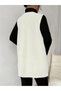 Women's Deep V-Neck Pocketed Knitwear Sweater Vest Sweater Smlxl Size Compatible Length 85 cm - 3