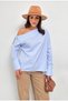 Women's Button Detail Asymmetric Neck Long Sleeve Design Shirt - 4