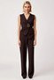 Women's Top and Bottom Double-Breasted Accessory Detailed Textured Flexible Knitted Blouse and Comfortable Wide Leg Pants Set - 5