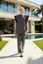 Women's Top and Bottom Color Block Button Knitwear Vest and Wide Leg Pants Set Stylish and Comfortable Combination Sportswear - 3