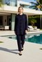 Women's Bottom Top Corded Fabric Knitwear Set Polo Neck Cardigan and Wide Leg Pants Two-Piece Combination Set Comfortable - 3