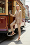 Women's Top and Bottom Fitted Cut Woven Blazer Jacket and Flared Leg Pants Set Suitable for Business Life Sports - 4