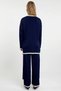 Women's Bottom Top Knitwear Cardigan Wide Leg Pants Set Contrast Piped Low Arm Detailed Comfortable - 6