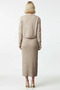 Women's Bottom Top Corded Fabric Textured Long Knitwear Dress and Short Cardigan Set Offers Comfort and a Stylish Look - 6