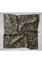 Twill Silk Scarf Purple Green Mink Daisy Patterned Tok Duruşlu 90X90 - 8